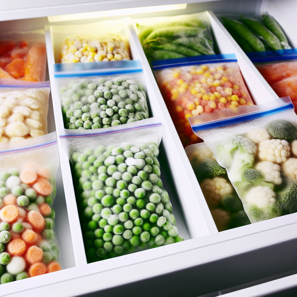 Portioned frozen vegetables